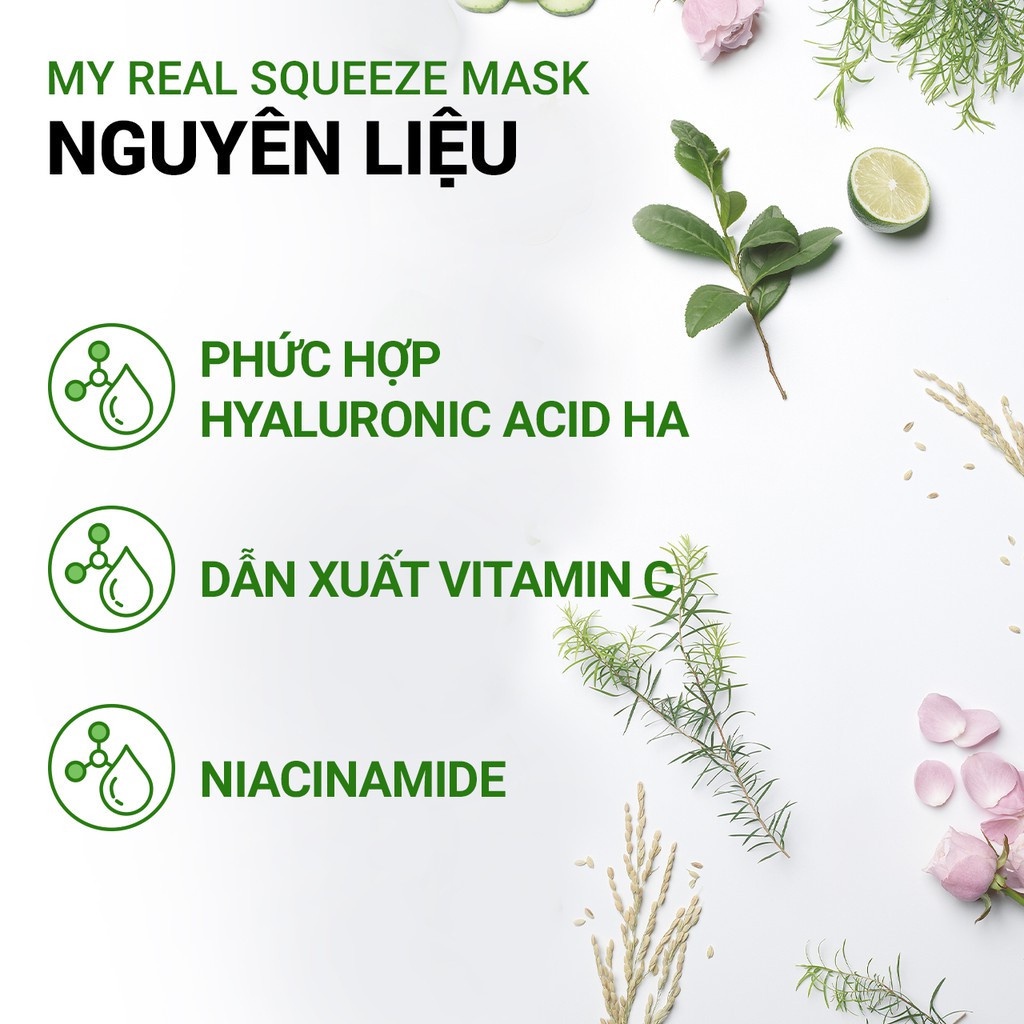 Combo 10 Mặt nạ dưỡng ẩm innisfree My Real Squeeze Mask - Aloe