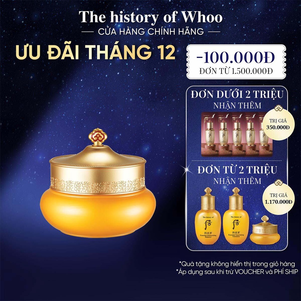 [Mã COSLUX09 giảm 120K đơn 1500K] Kem tẩy trang Đông y The history of Whoo Gongjinhyang Facial Cream Cleanser 210ml