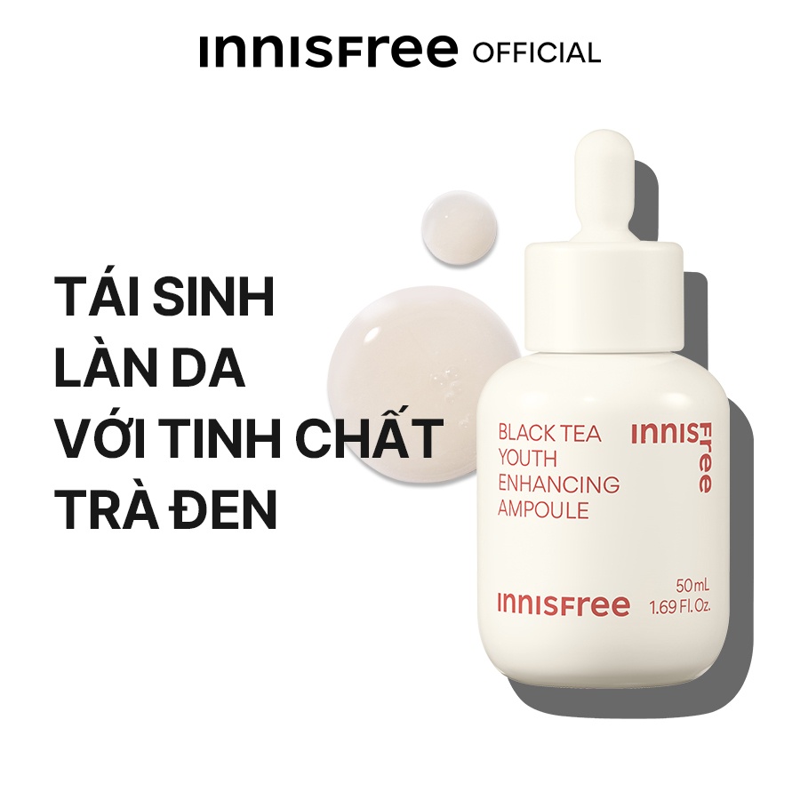 Tinh chất phục hồi da và chống lão hóa trà đen innisfree Black Tea Youth Ampoule 50 mL (New 2023)