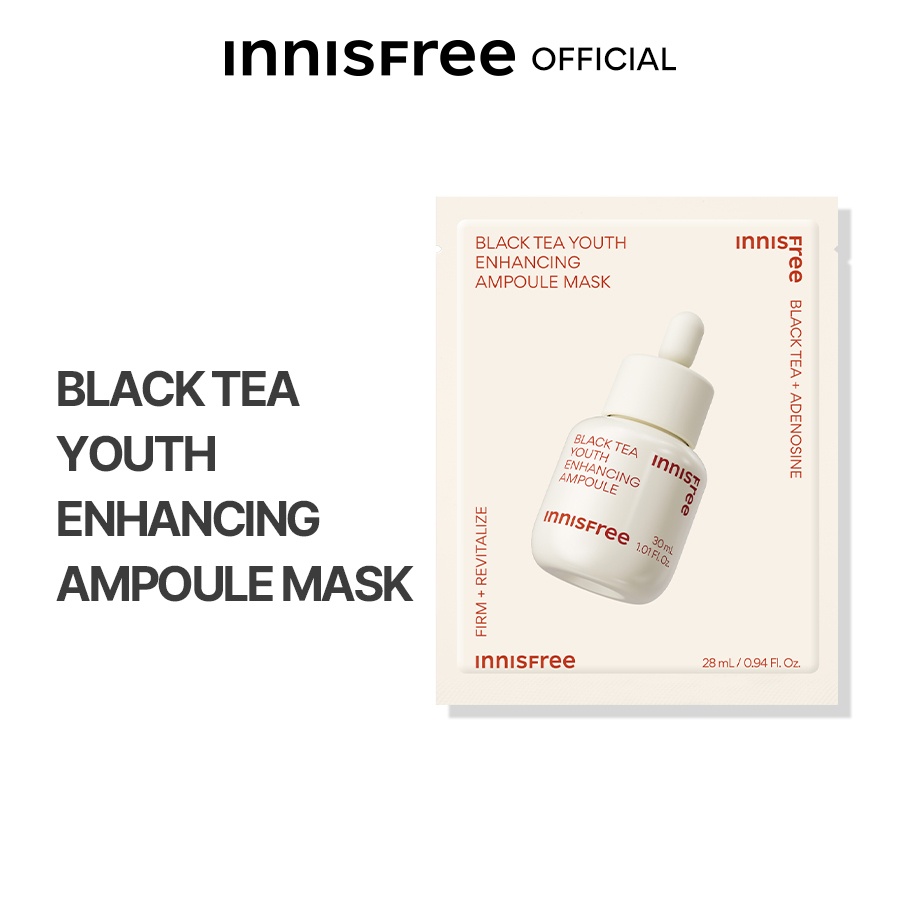 [Mã COSINNIJ - 8% đơn 250K] Mặt nạ phục hồi da innisfree Black Tea Youth Enhancing Ampoule Mask 28ml (New 2023)