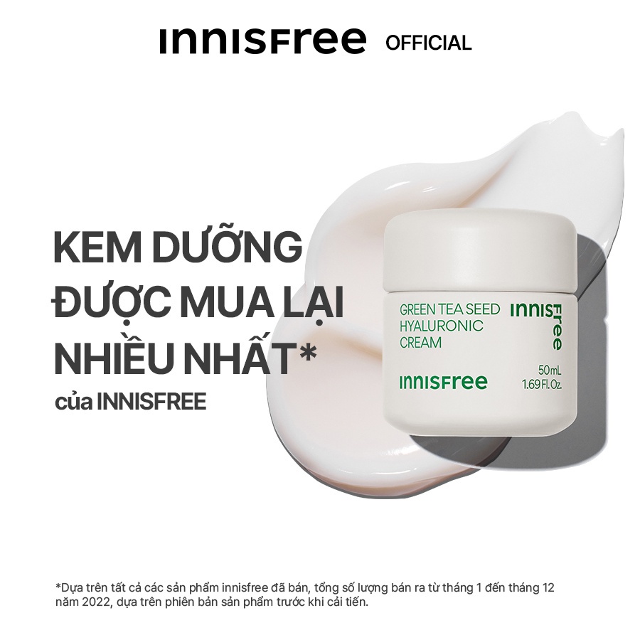Kem dưỡng ẩm trà xanh innisfree Green Tea Seed Hyaluronic Cream 50ml