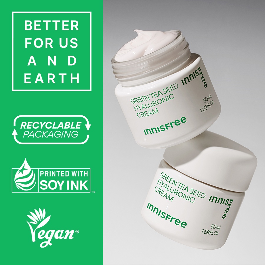 Kem dưỡng ẩm trà xanh innisfree Green Tea Seed Hyaluronic Cream 50ml