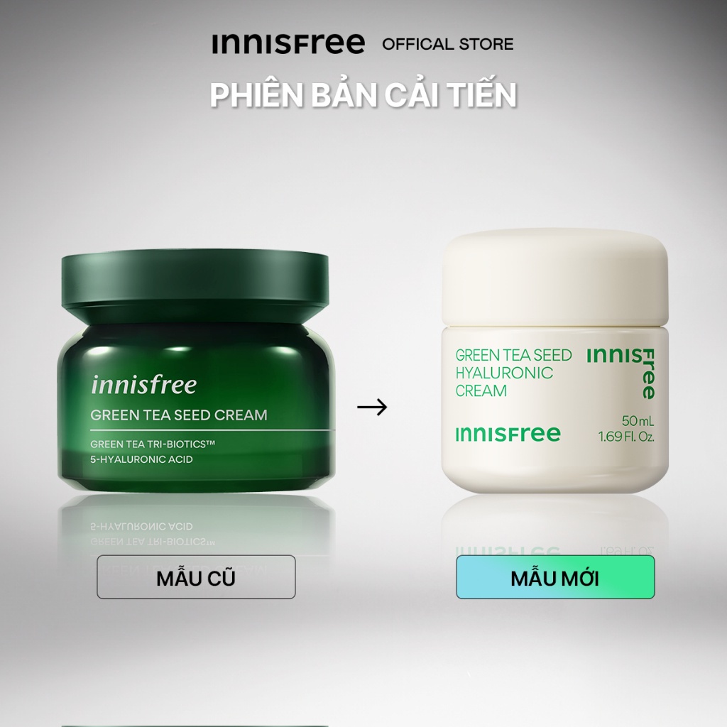 [Mã COSINNIJ - 8% đơn 250K] Kem dưỡng ẩm trà xanh innisfree Green Tea Seed Hyaluronic Cream 50ml