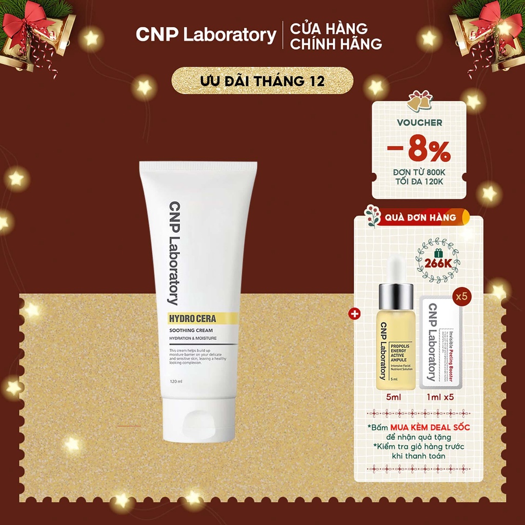 Kem dưỡng ẩm làm dịu da chuyên sâu CNP Laboratory Hydro Cera Soothing Cream 120ml