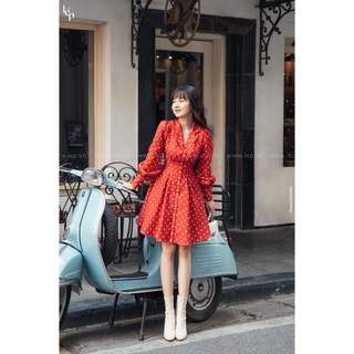 Váy cổ 2 ve đỏ lep' 1va02150do