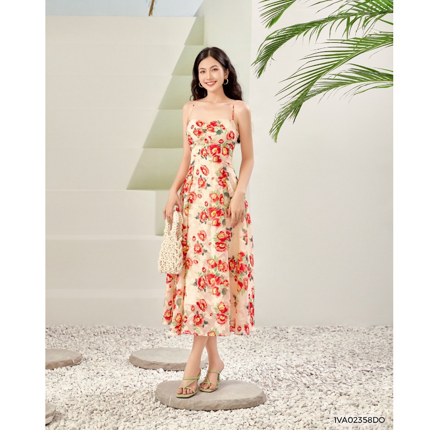 Váy 2 dây nhún ngực Lep' 1VA02358DO