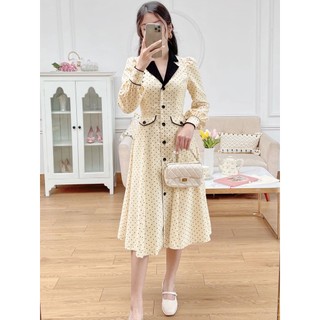 Váy chấm bi phối cổ đen 1va1426be lep'