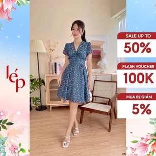 Váy cổ v bèo ngực 1va01958xt lep'