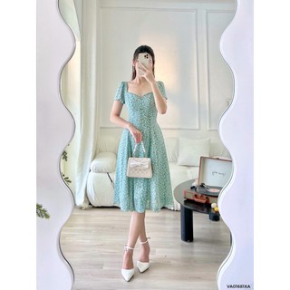 Váy xanh hoa nhí trắng 2VA01681XA Lep'