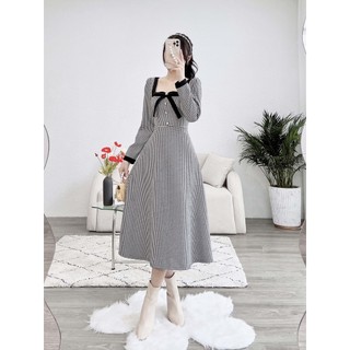 Váy cổ vuông phối đen 1va01421de lep'