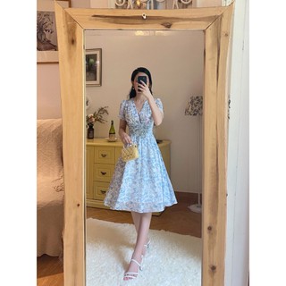 Váy cổ v nhún eo_2va1099xt_lep'