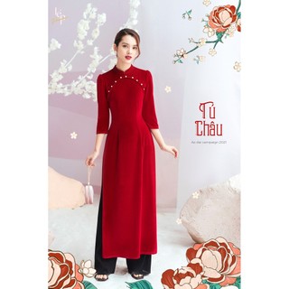 Áo dài tú châu_1ao052do_lep'