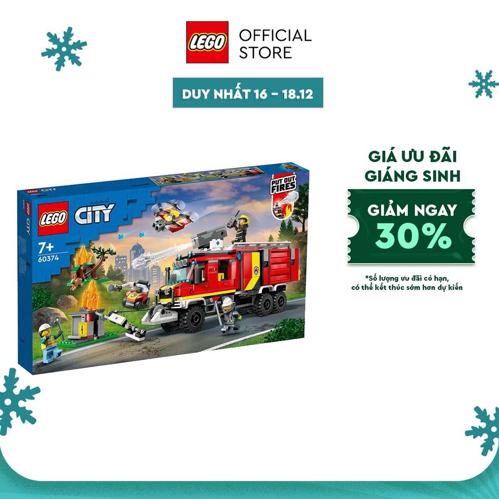 LEGO City 60374 Xe Cứu Hỏa Chuyên Dụng (502 Chi Tiết)