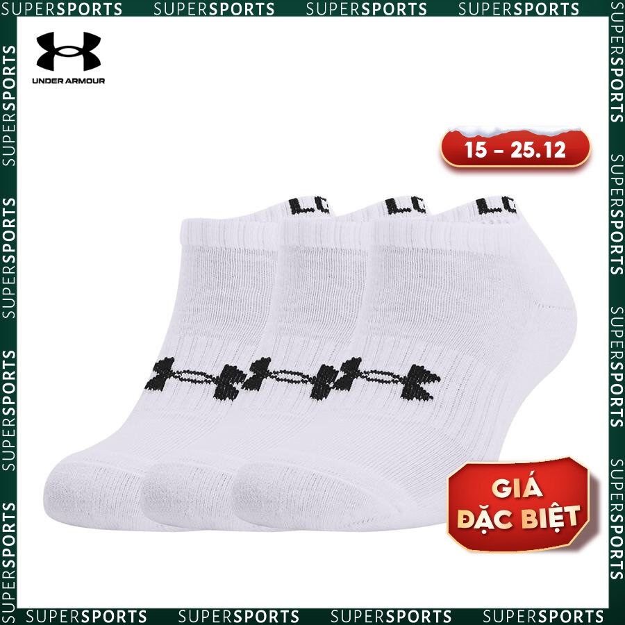 Vớ thể thao unisex Under Armour Socks Core No Sho3Pk - 1363241-100