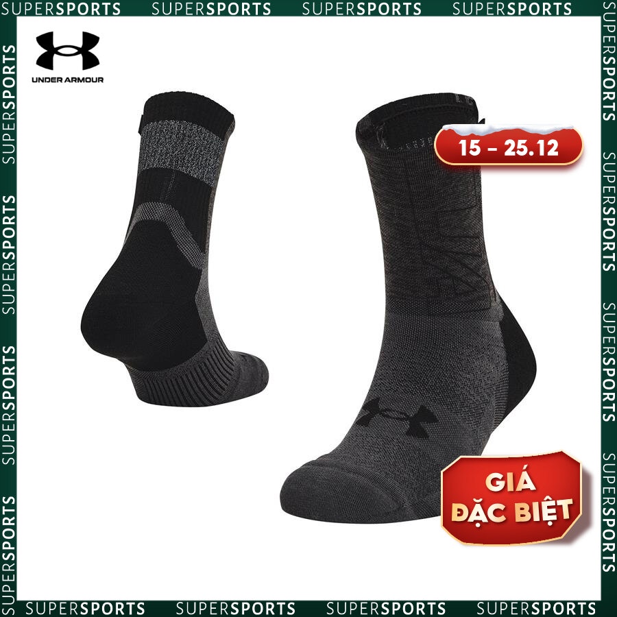 Vớ thể thao unisex Under Armour Armourdry Run Mid-Crew - 1361156-001