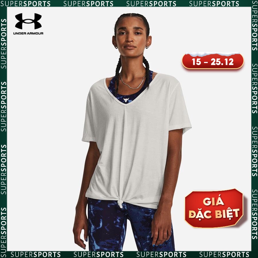 Áo thun thể thao nữ Under Armour Project Rock Completer Deep V T - 1380234-114