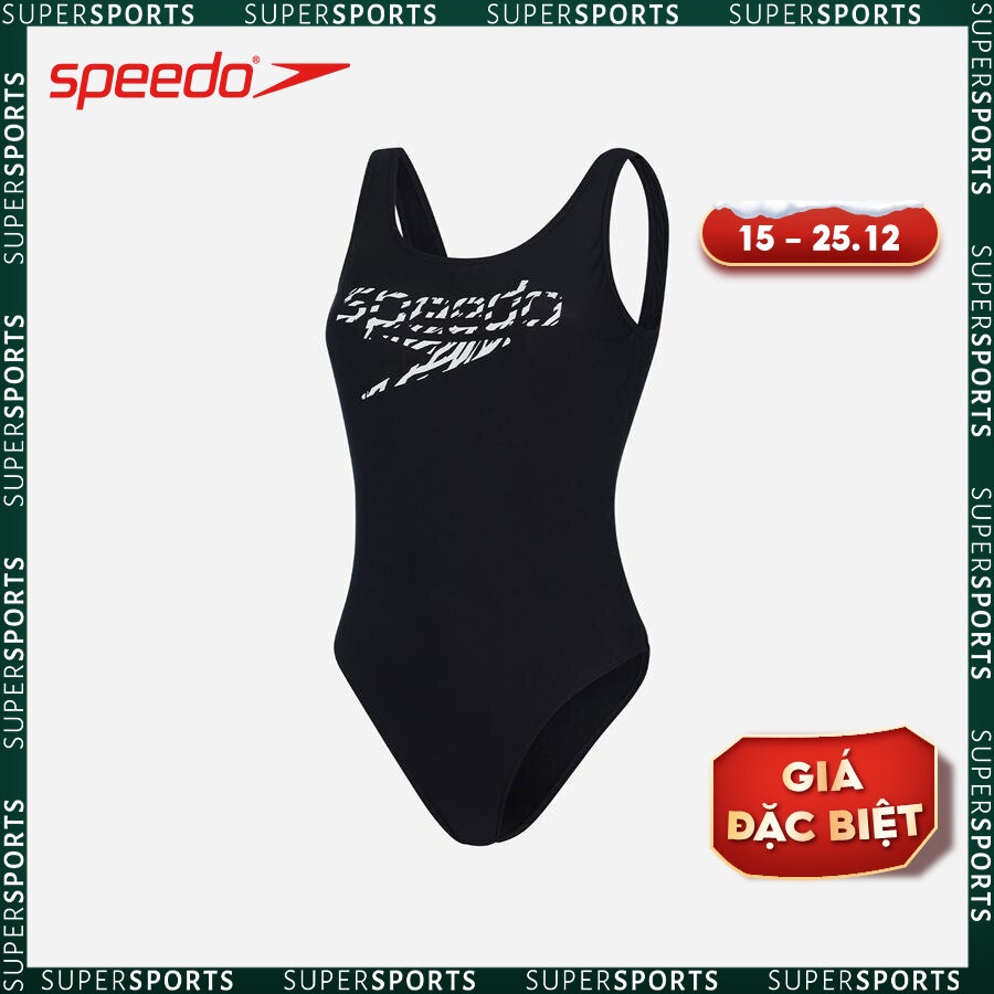 Đồ bơi một mảnh nữ Speedo Logo Deep U-Bk Hi Leg 1Pc Af - 8-123693503