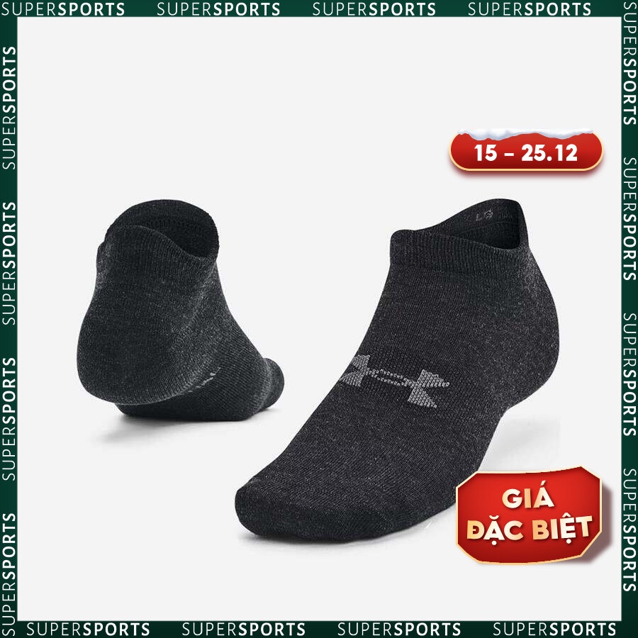 Vớ thể thao unisex Under Armour Essential No Show 3Pk - 1361459-002