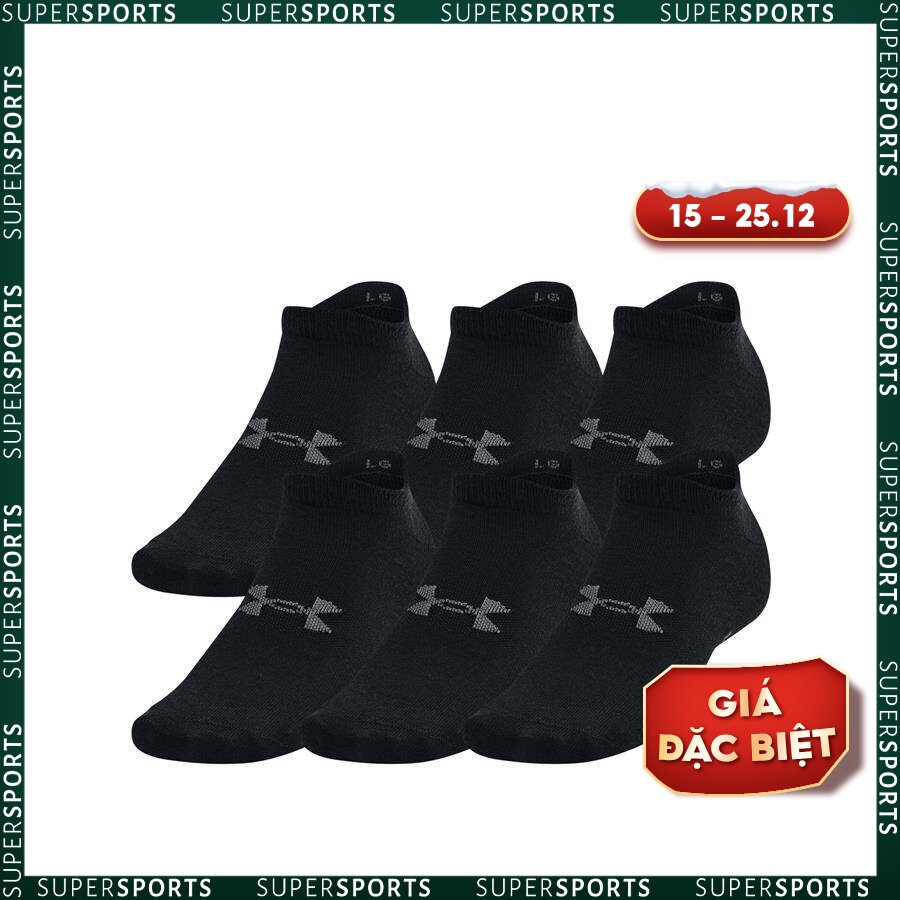 Vớ thể thao unisex Under Armour Essential No Show 6Pk - 1370542-001