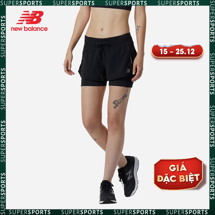 Quần ngắn thể thao nữ New Balance Impact Run 2In1 Short - WS21270_BK