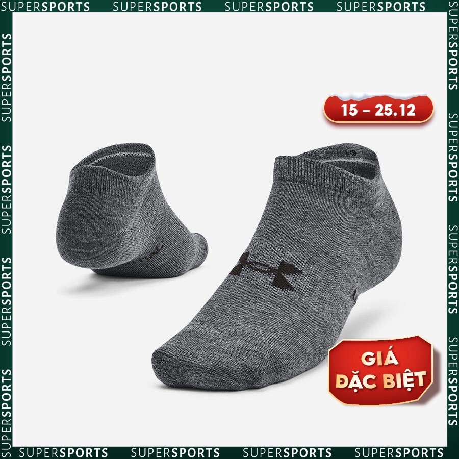 Vớ thể thao unisex Under Armour Training No Show U Pitch Gray/White/Black - 1361459-012