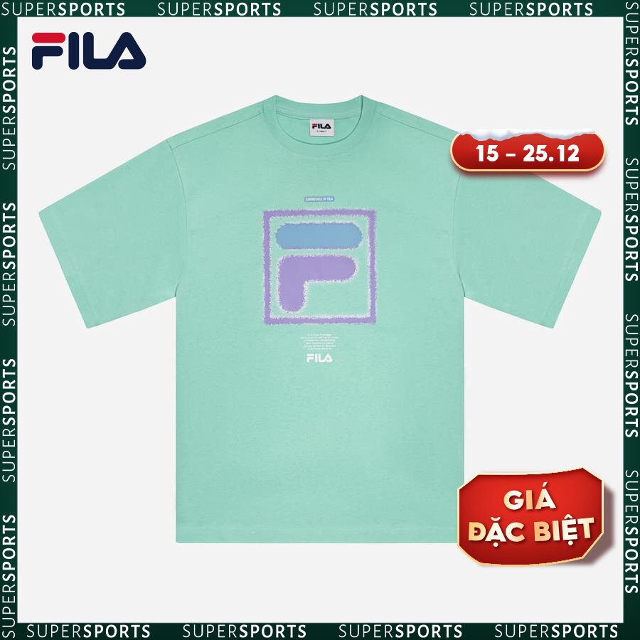 Áo thun tay ngắn thời trang unisex Fila Beach Party Oversize F Box - FW2RSF1003X-CBL