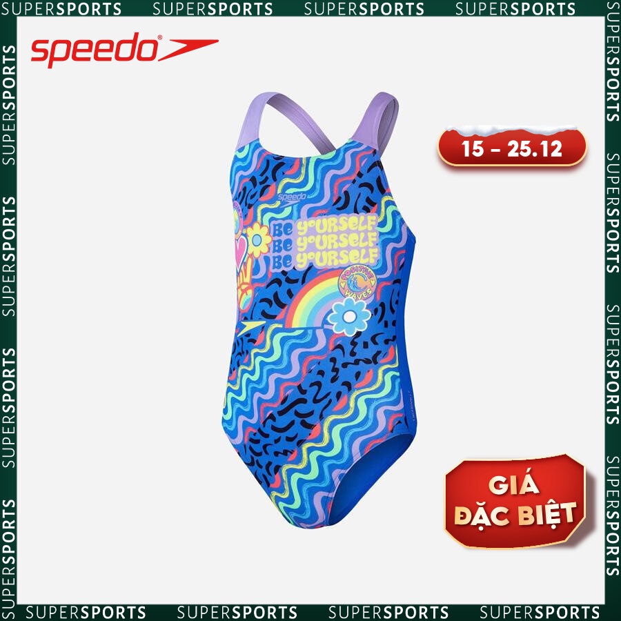 Đồ bơi một mảnh bé gái Speedo Digi Plmt Spbk Jf - 8-00262514737