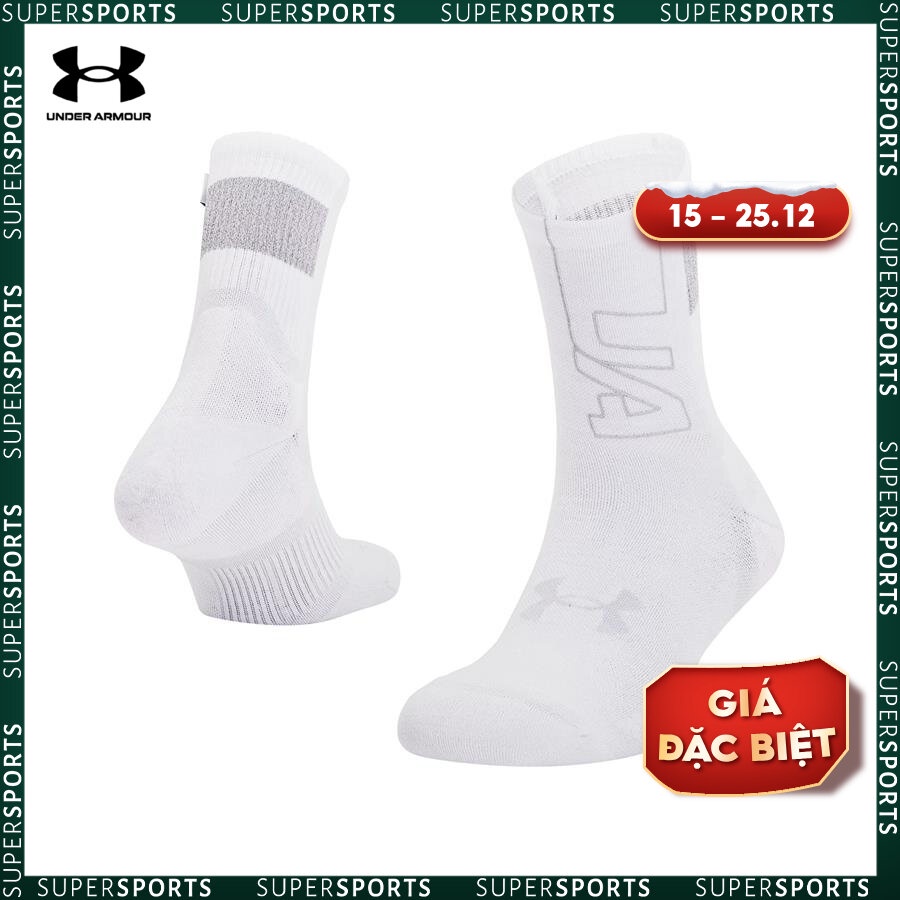 Vớ thể thao unisex Under Armour Armourdry Run Mid-Crew - 1361156-100