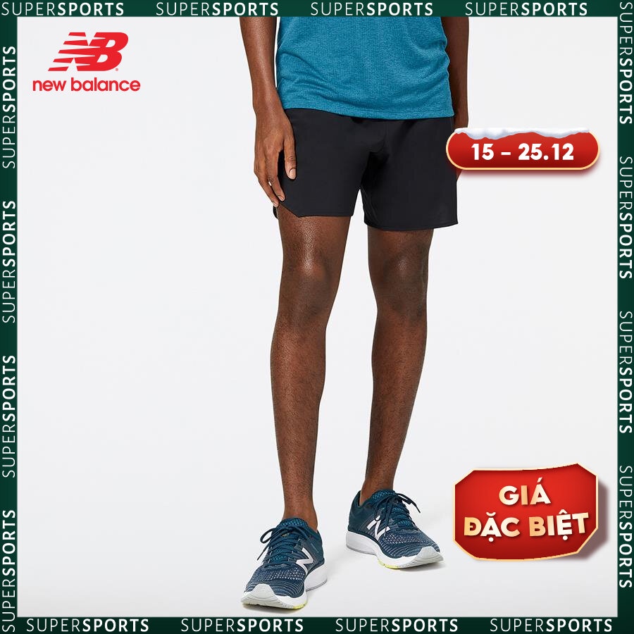 Quần ngắn thể thao nam New Balance APP RUNNING SHORTS M BLACK - MS23283BK (form