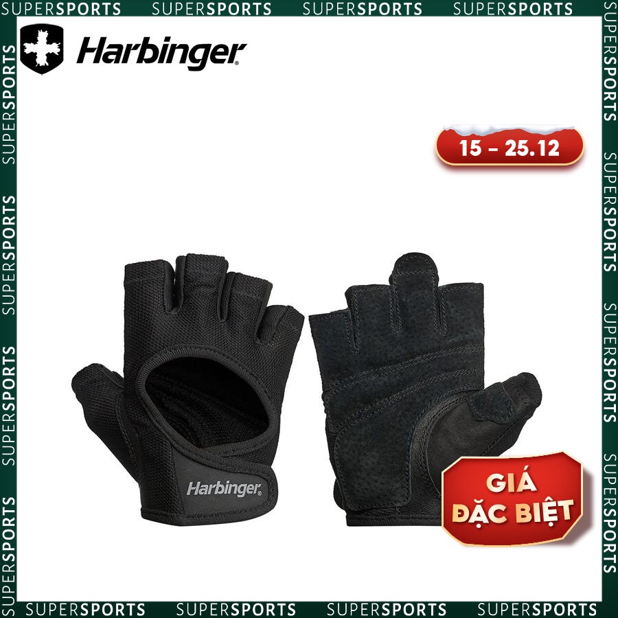 Găng tay tập gym nữ Harbinger W_Power Gloves_Black