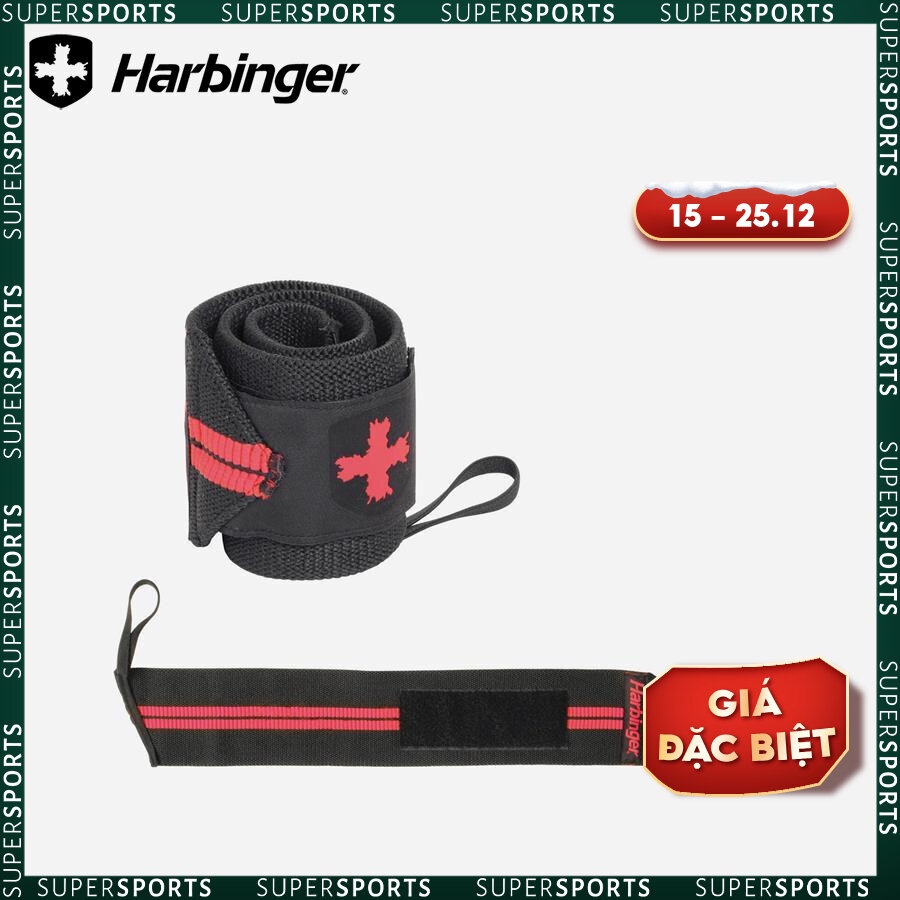Dụng cụ hỗ trợ cổ tay Harbinger Red Line WristWraps_Black-Red
