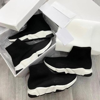 Giày sneaker Ba.lenciaga Speed Trainers black white , giày Ba.lencia cao cổ đen trắng, đế chữ cao cấp