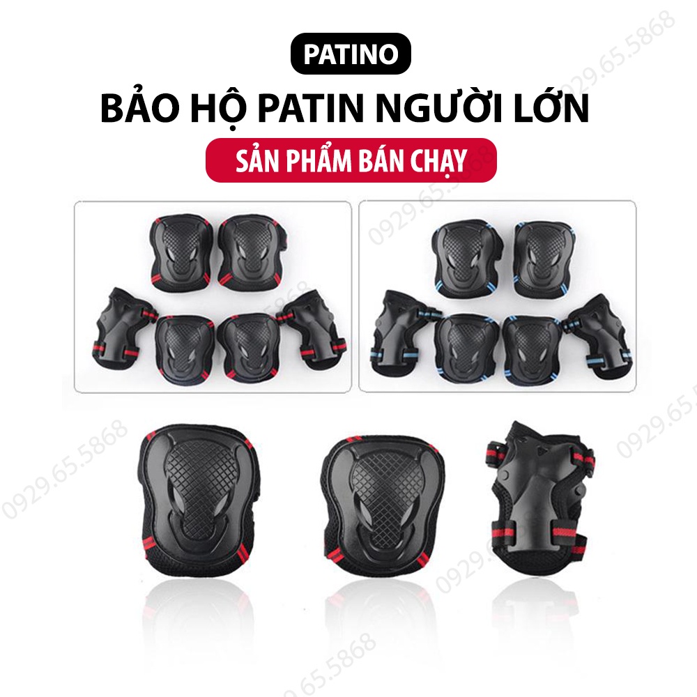 Bộ bảo hộ trượt patin người lớn, trượt ván, đi xe đạp - PATINO