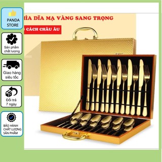 Bộ Thìa Dĩa Mạ Vàng 16 Món, 24 Món Sang Trọng Cao Cấp