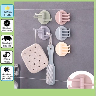 Móc treo đồ dán tường loại 3 nhánh dính chắc chắn
