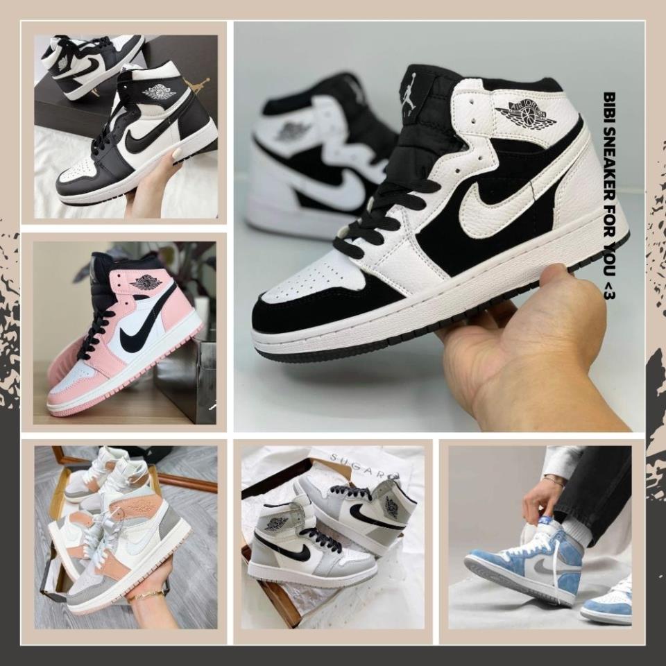 Giày Jordan Cổ Cao Nam Nữ, Giày JD Panda Đen Xám Cao Hàng Đẹp Full Box Bill - BIBISNEAKER