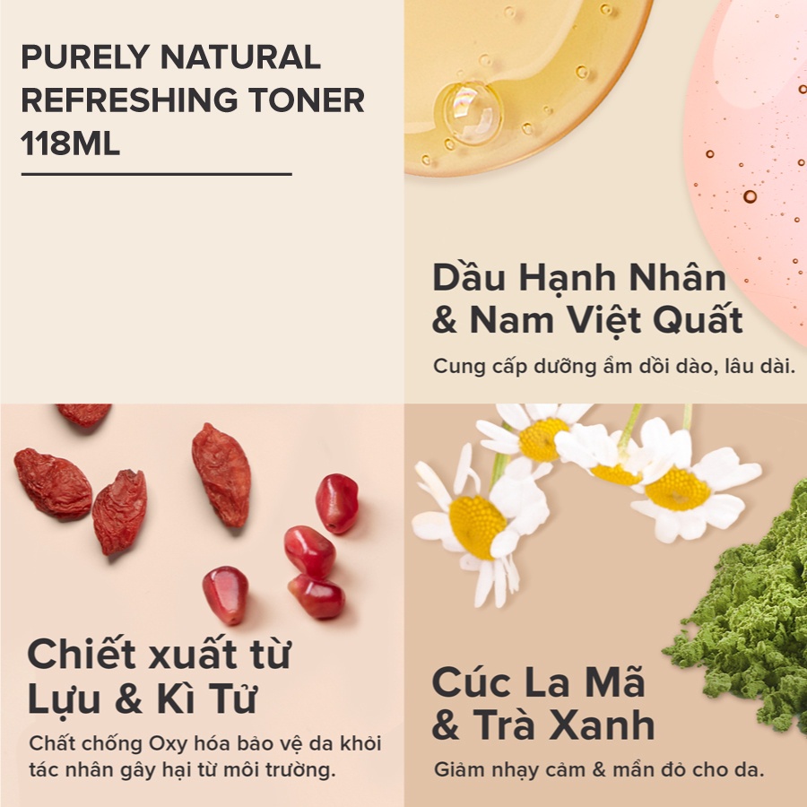 Nước hoa hồng nguồn gốc thiên nhiên Paula's Choice Purely Natural Refreshing Toner 118ml - 8510