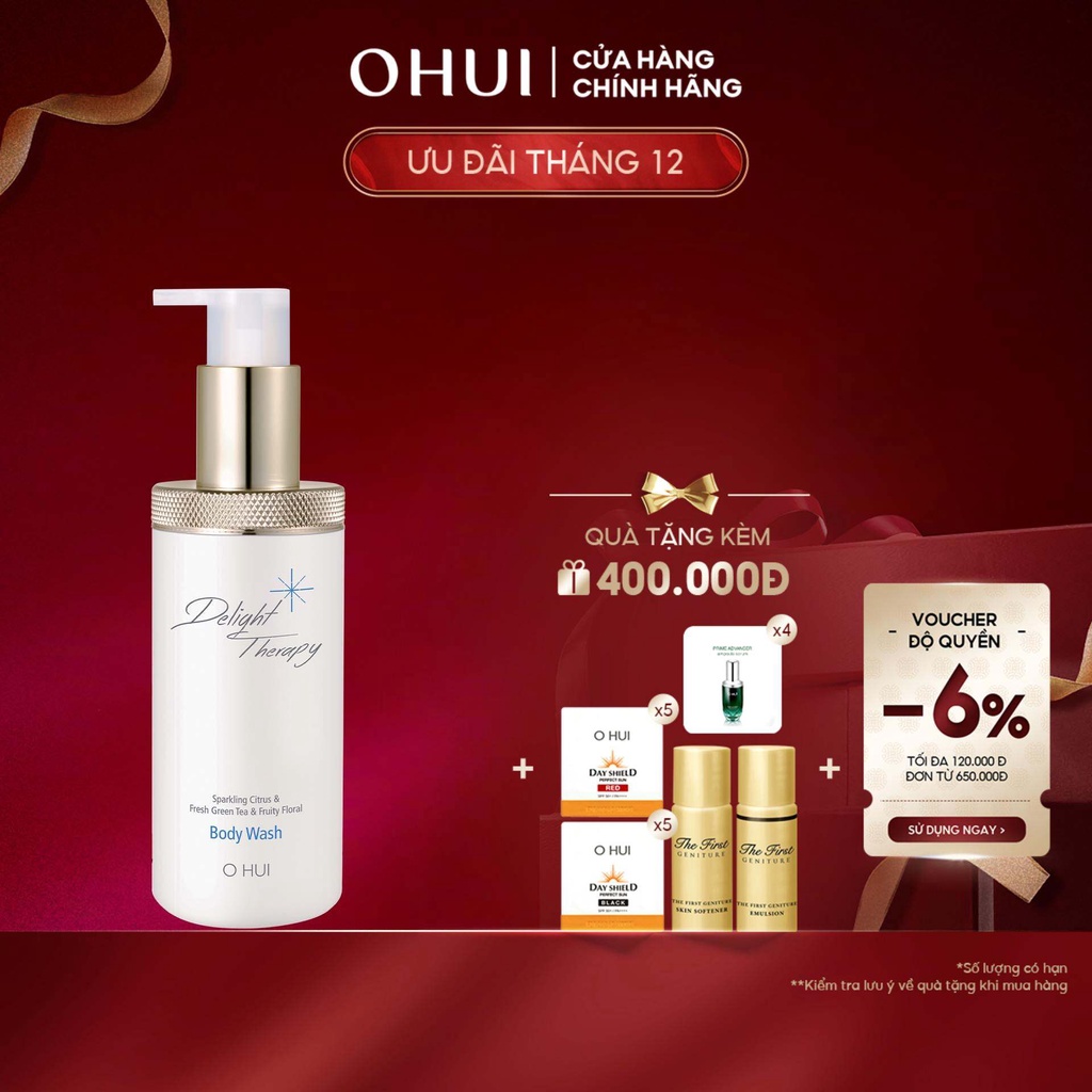 Sữa tắm liệu pháp biển dưỡng sáng da ngăn ngừa mụn OHUI Delight Therapy Body Wash 300ml