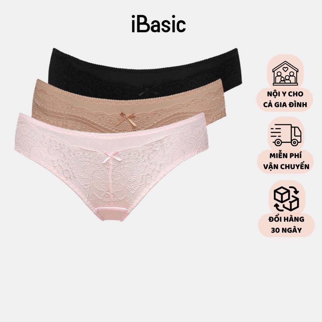 Combo 3 quần lót nữ phối ren bikini iBasic V122