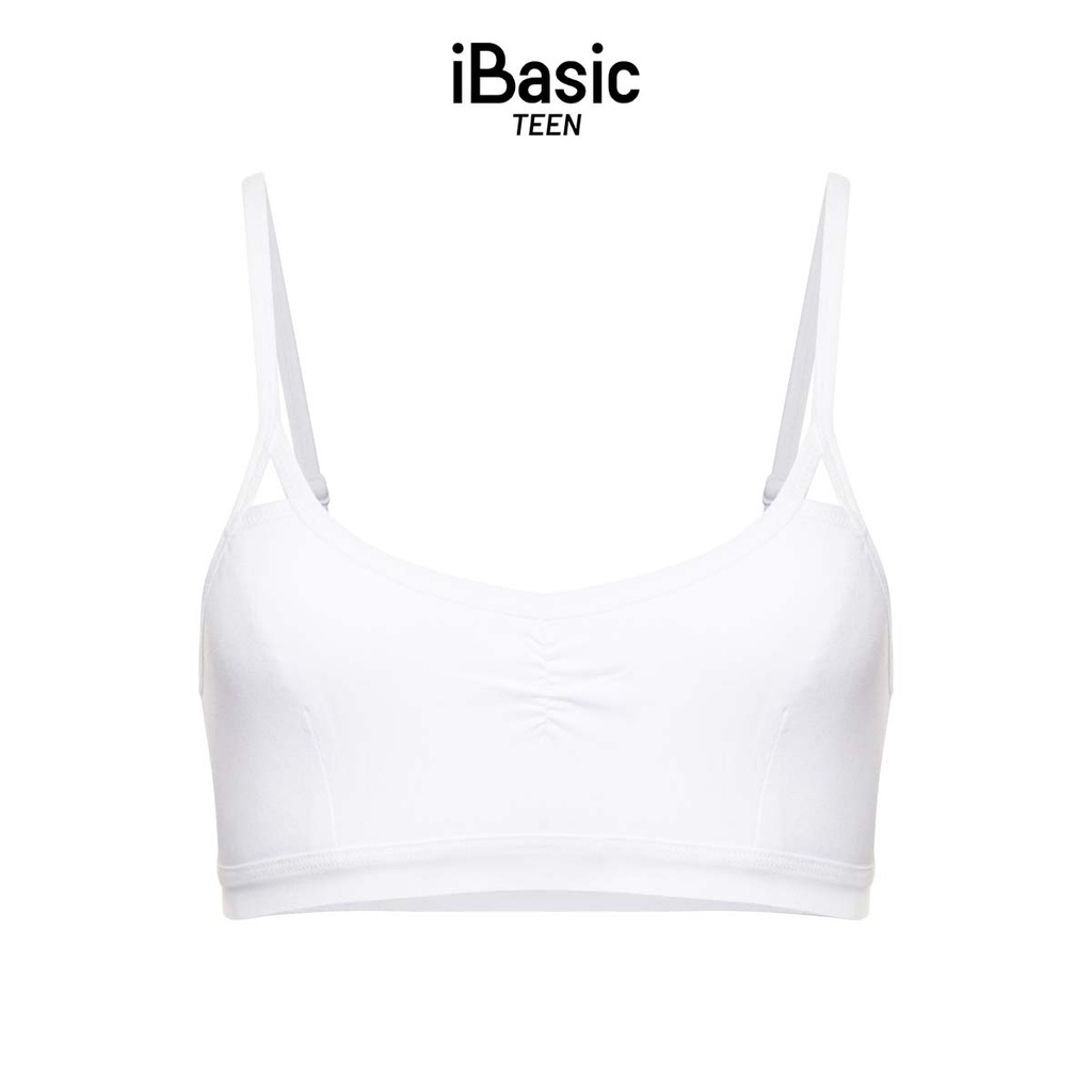 Áo ngực học sinh cotton trơn nhún thân trước iBasic BRAT001