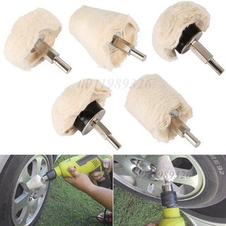 Phớt đánh bóng bộ 5 đầu Phớt đánh bóng lông cừu gắn máy khoan trục 6mm