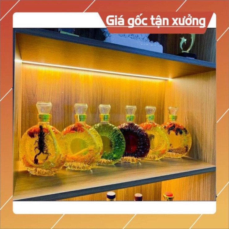 Vỏ Bình Thủy Tinh XO Tròn Đựng Rượu 500ml, Chai đựng rượu XO, Hàng Loại 1, CTT-08