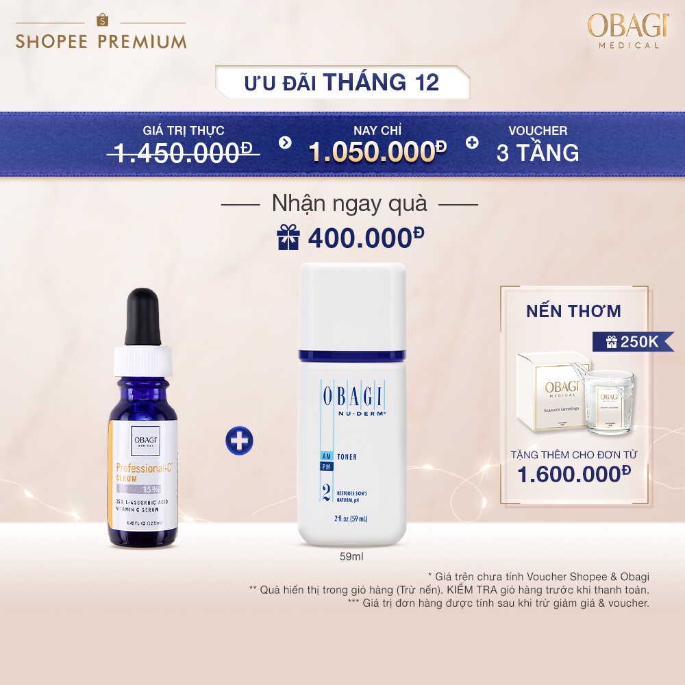 Serum Vitamin C 15% Dưỡng Sáng Da & Chống Oxy Hóa Obagi Professional-C 12.5ml