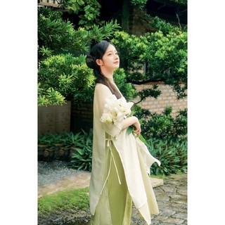 Set áo tơ xốp 4 tà tay lỡ + quần suông lụa