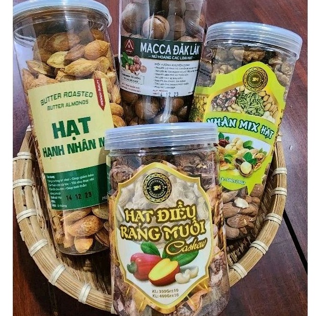 Hạt Điều Rang Muối Bình Phước hộp 500g loại A cồ hạt chắc đẹp