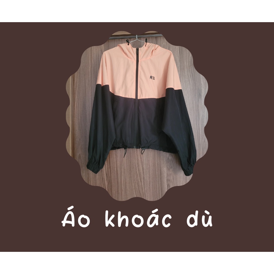 Áo khoác dù cam đen 2 lớp có nón, Lime Orange, thương hiệu Hàn Quốc