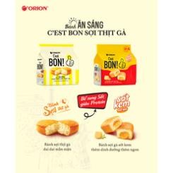 [Q.3] 1 TÚI BÁNH [BÁNH BON!] Bánh bông lan sợi thịt gà Orion C'est Bon gói BÁNH BON PHÔ MAI, LA VA TRỨNG MUỐI, C'EST