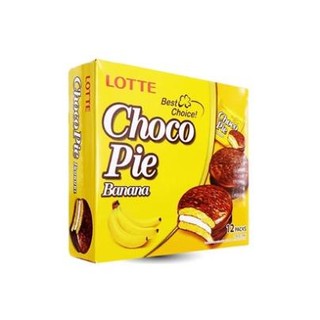 Bánh chocopie lotte vị chuối bánh chocopie chuối hộp 12 gói