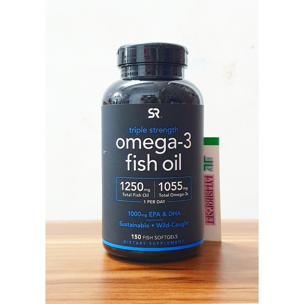 date 2026 Viên uống Omega-3 Fish Oil SR Triple Strength từ Mỹ chai 150 viên