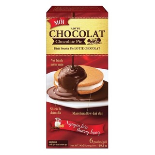 Bánh lotte chocolat socola pie hộp 169.8g chocolat đỏ